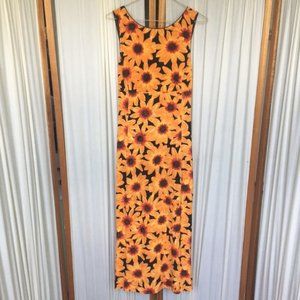 Dana Bachman vintage silk sunflower dress size 8